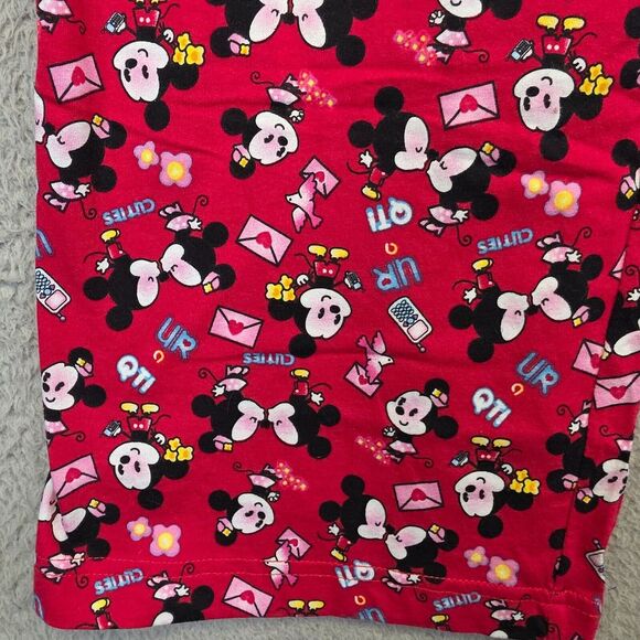 Disney Cuties Pajama Pants Womens M Red Kawaii Mickey Minnie Mouse Cartoon Sleep - Picture 4 of 14